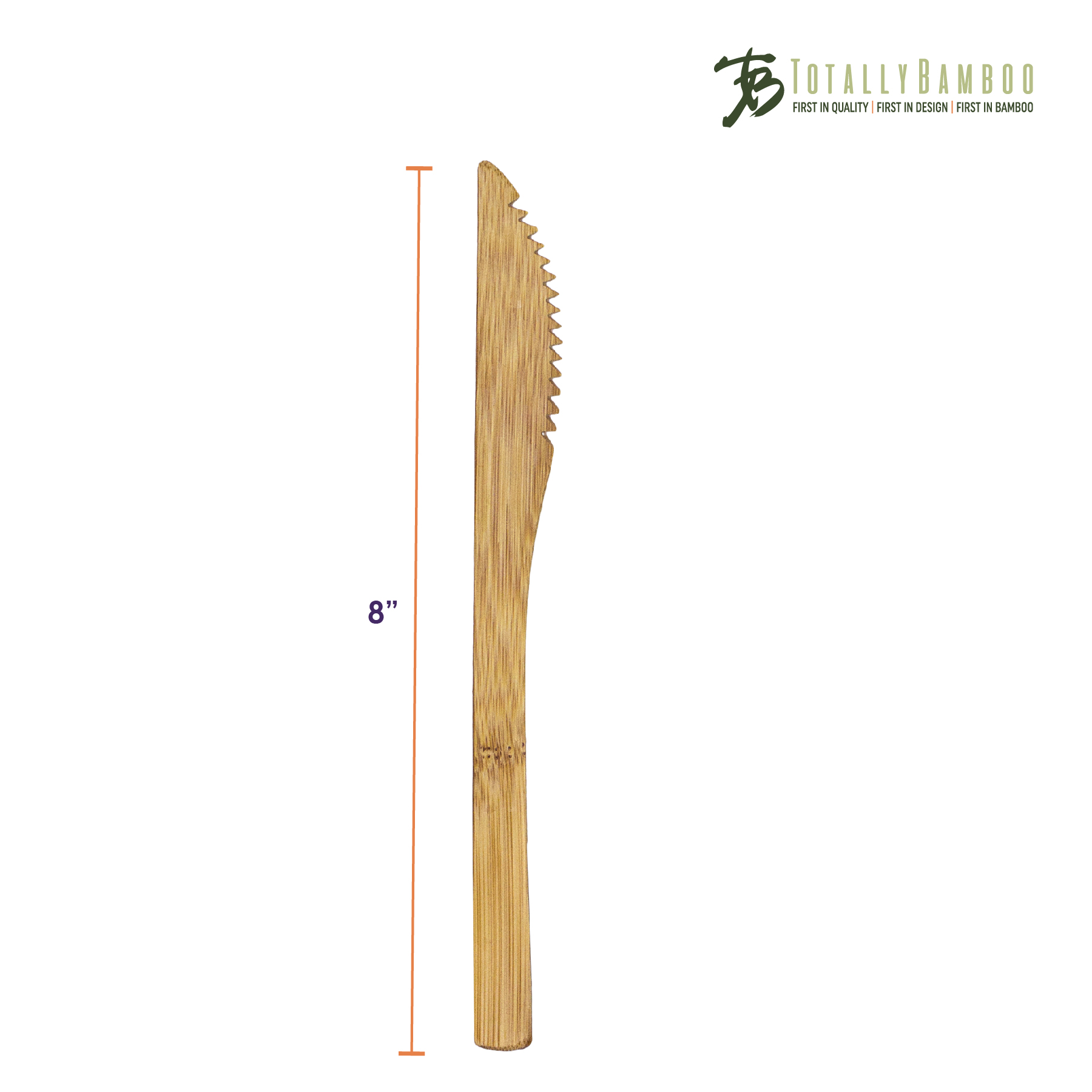 Reusable Bamboo Serrated 8" Knife, Dishwasher Safe 4