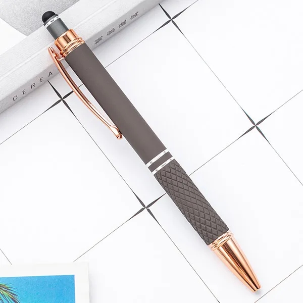 Quilted Grip Soft T Metallic Stylus Pen with Rose Gold 1