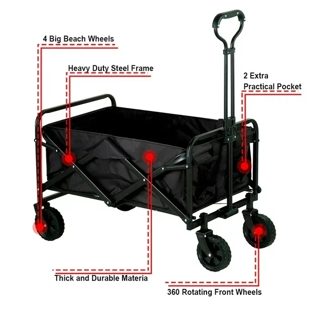 Compact Outdoor Folding Utility Wagon 9