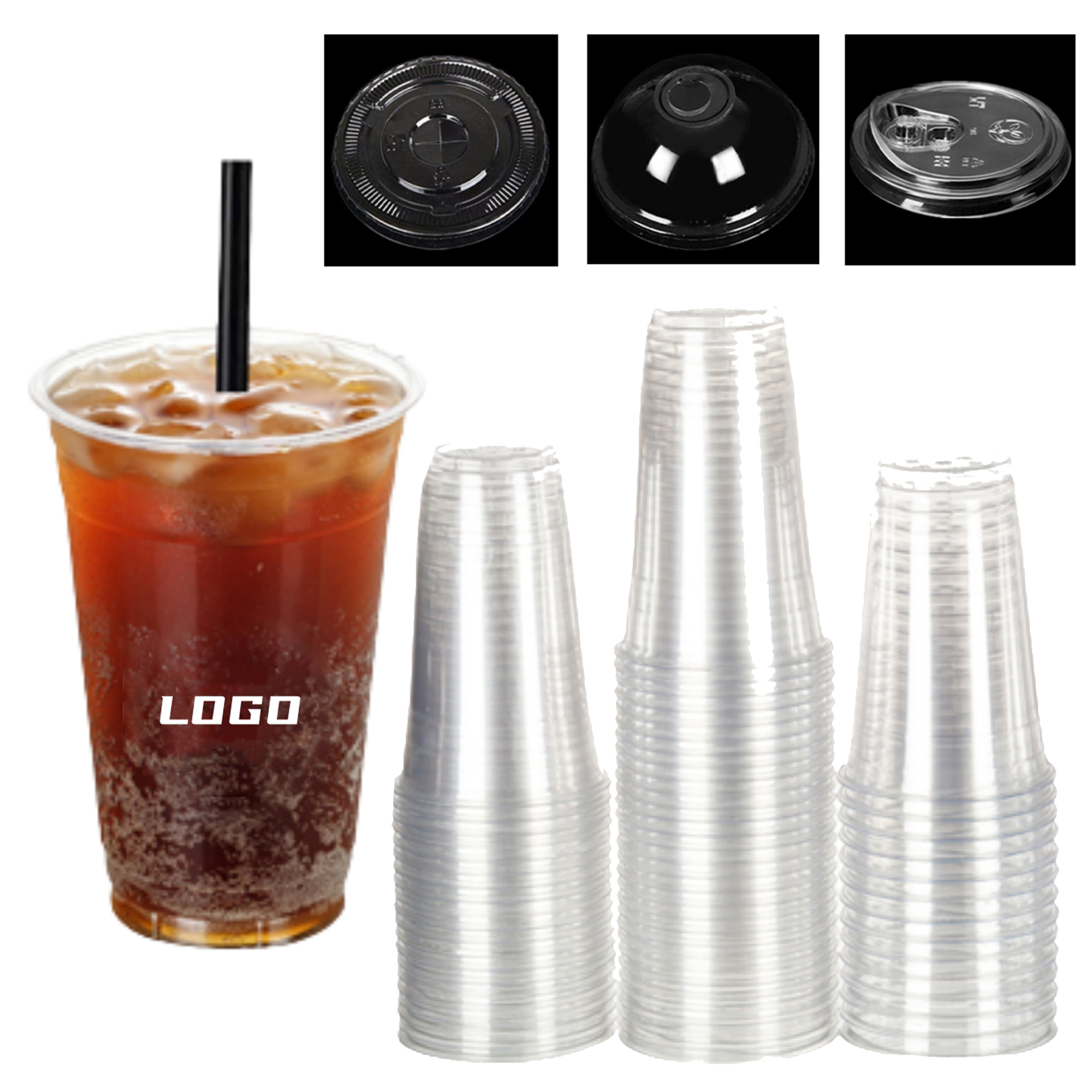 Disposable Clear Coffee Cup with Lid 2