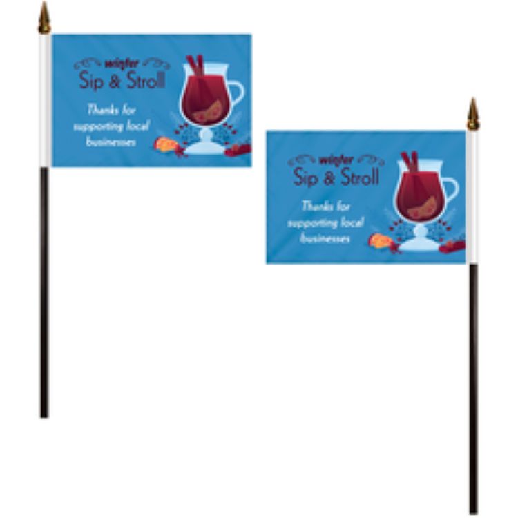 4" x 6" Double Sided Polyester Stick Flags 15