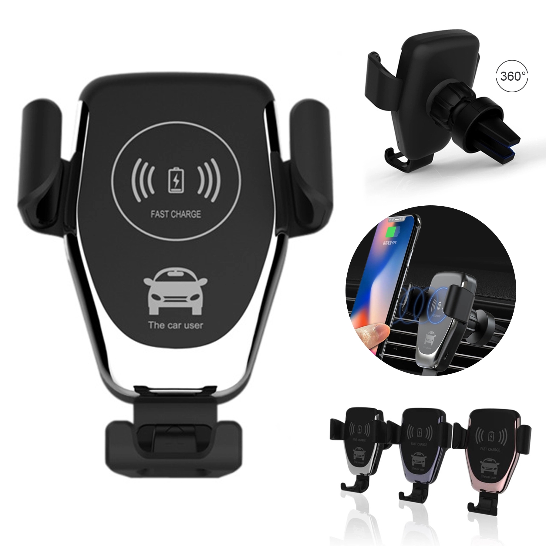 Auto Vent/Dashboard 10W Wireless Charger And Phone Holder 1