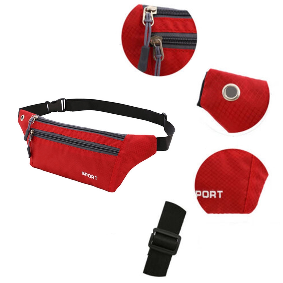 Sport Waist Bag with Zippers 4