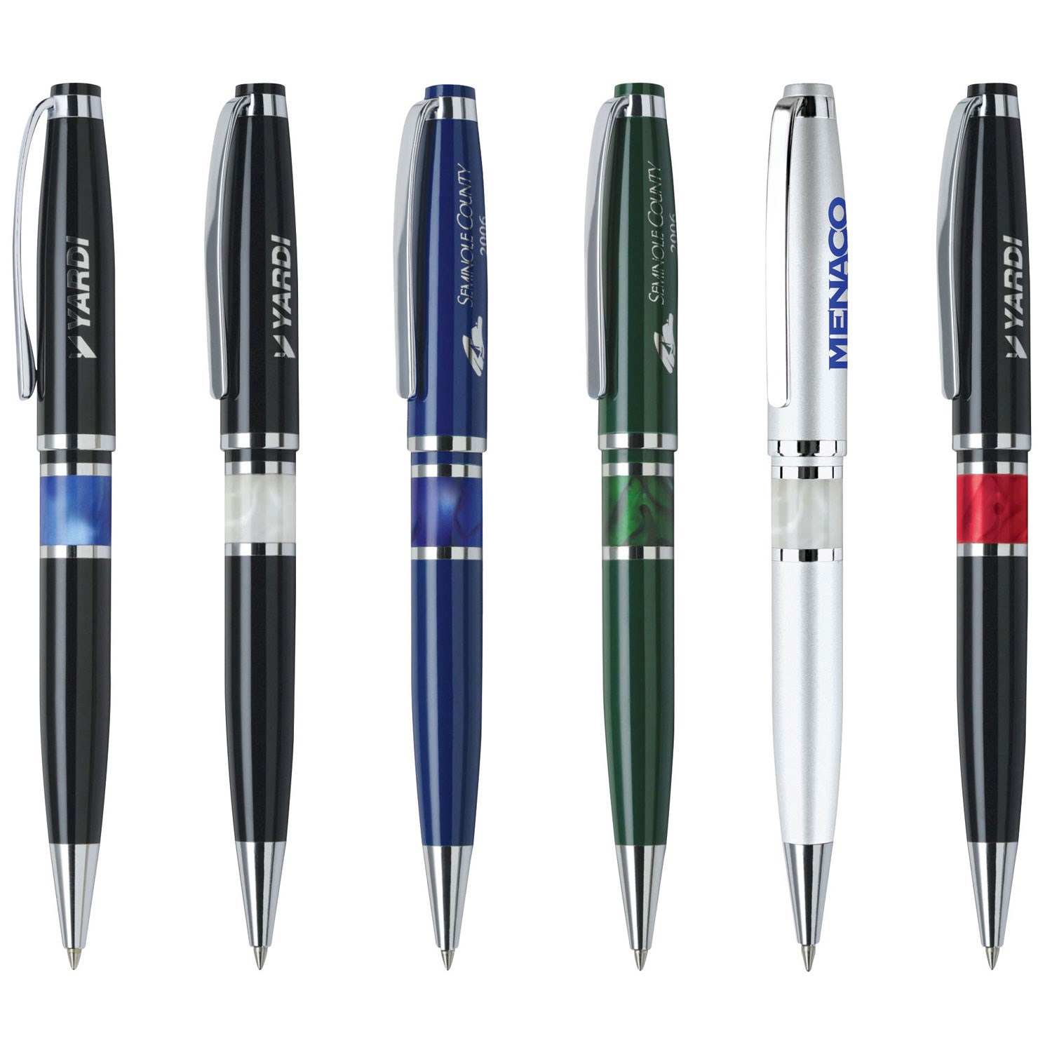 Resin Accented Brass Ballpoint Twist Metal Pen