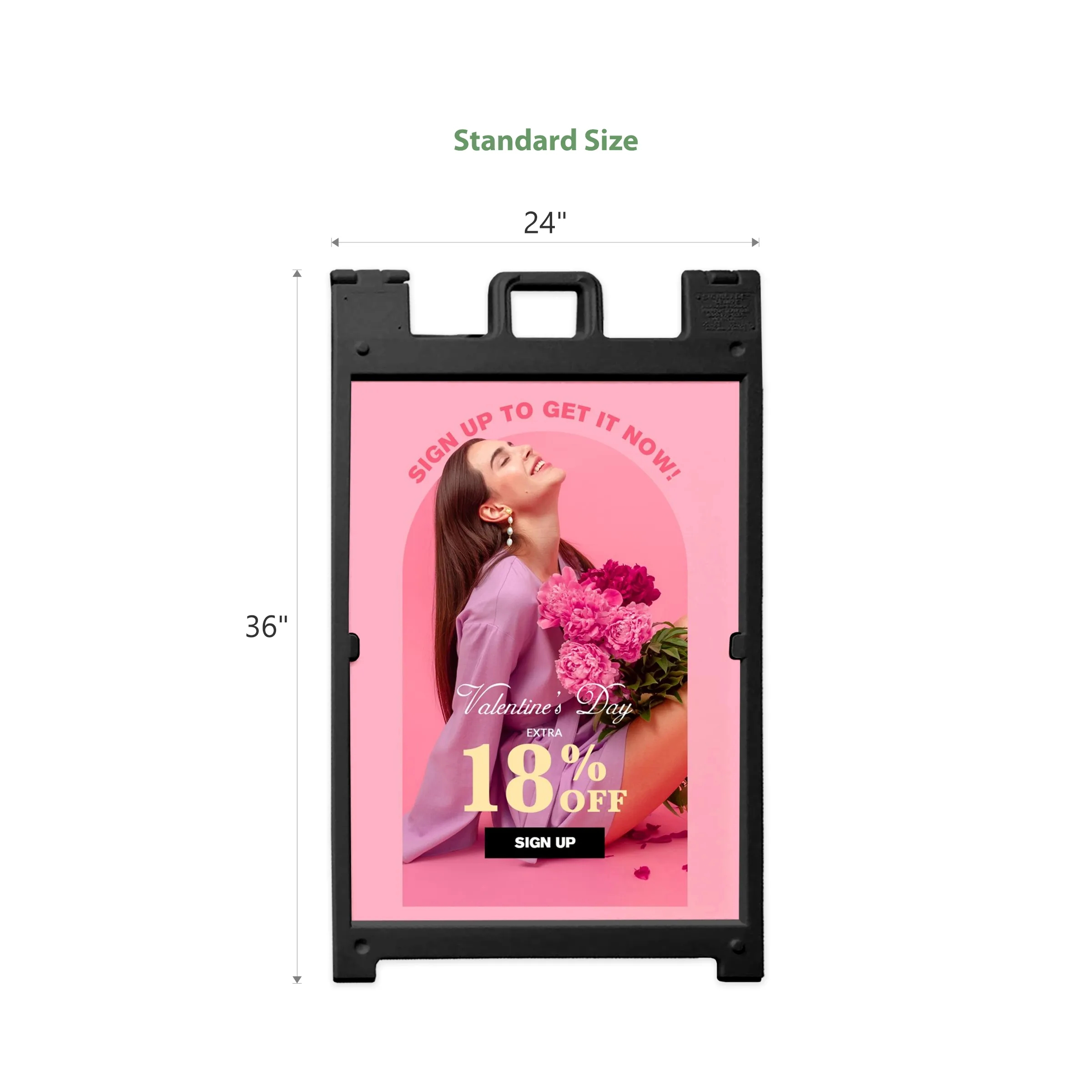 26.8" x 42.5" Plastic A Frame Kit w/ Stay Tabs - Black 12
