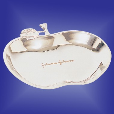 Apple Shaped Metal Dish (Silver) 2