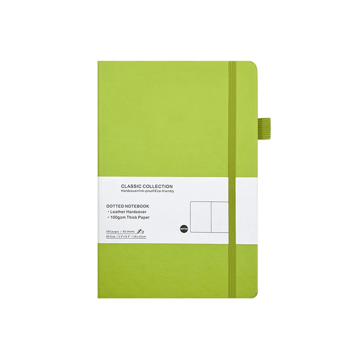 A5 Leather Cover Dotted Notebook 5