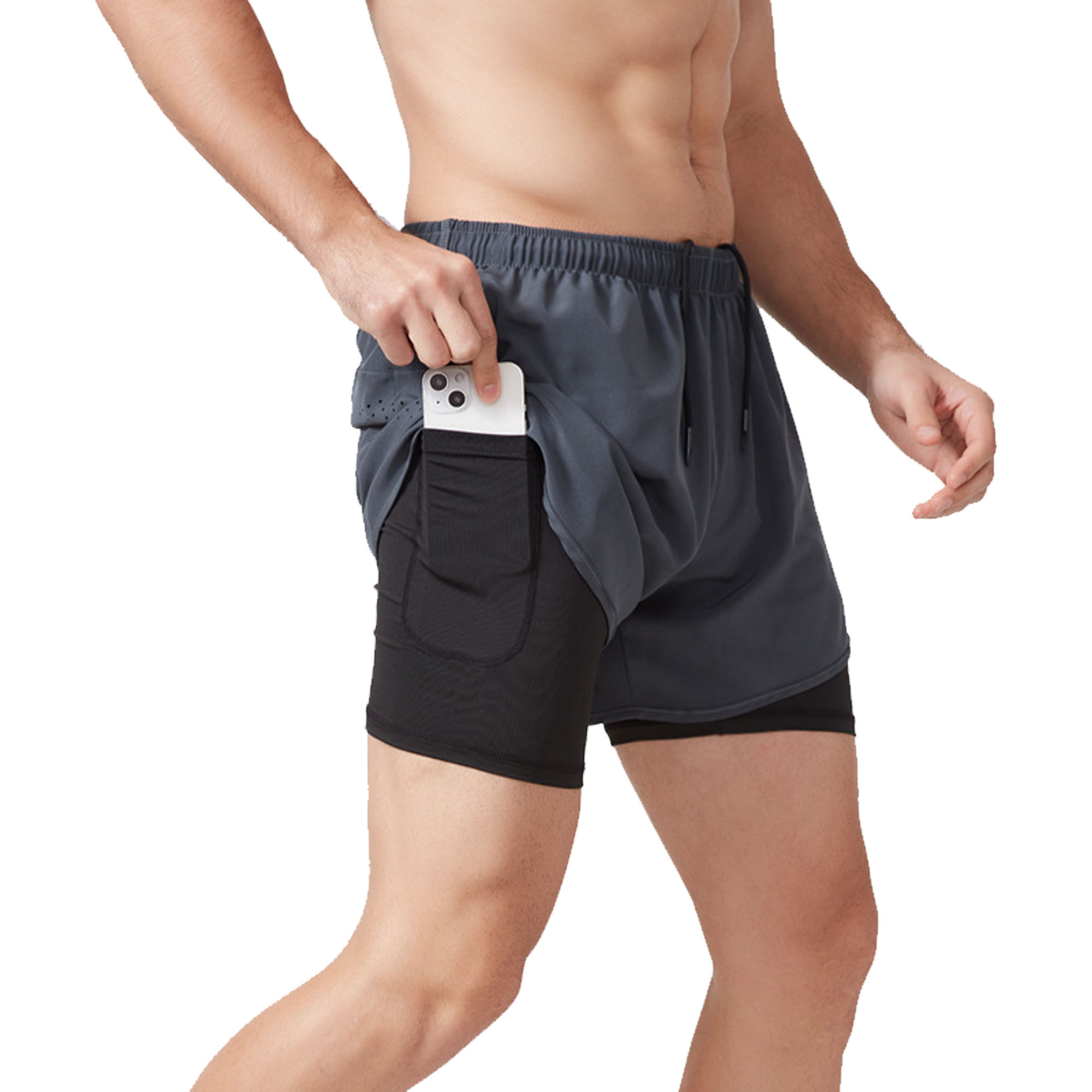 MOQ 10 pcs Workout Shorts With Zip Pockets 4