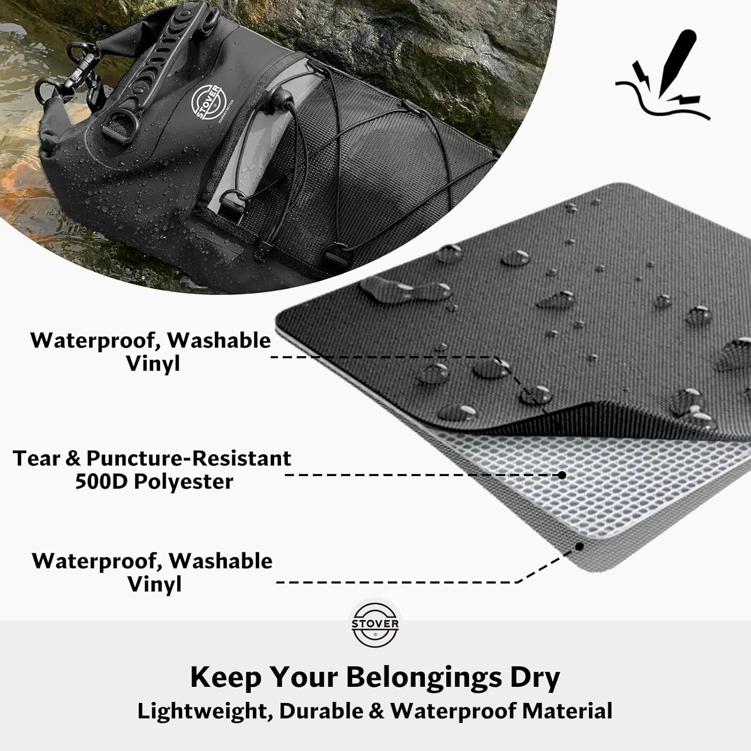 20L Roll Top Backpacks Waterproof Floating Dry Bag 6