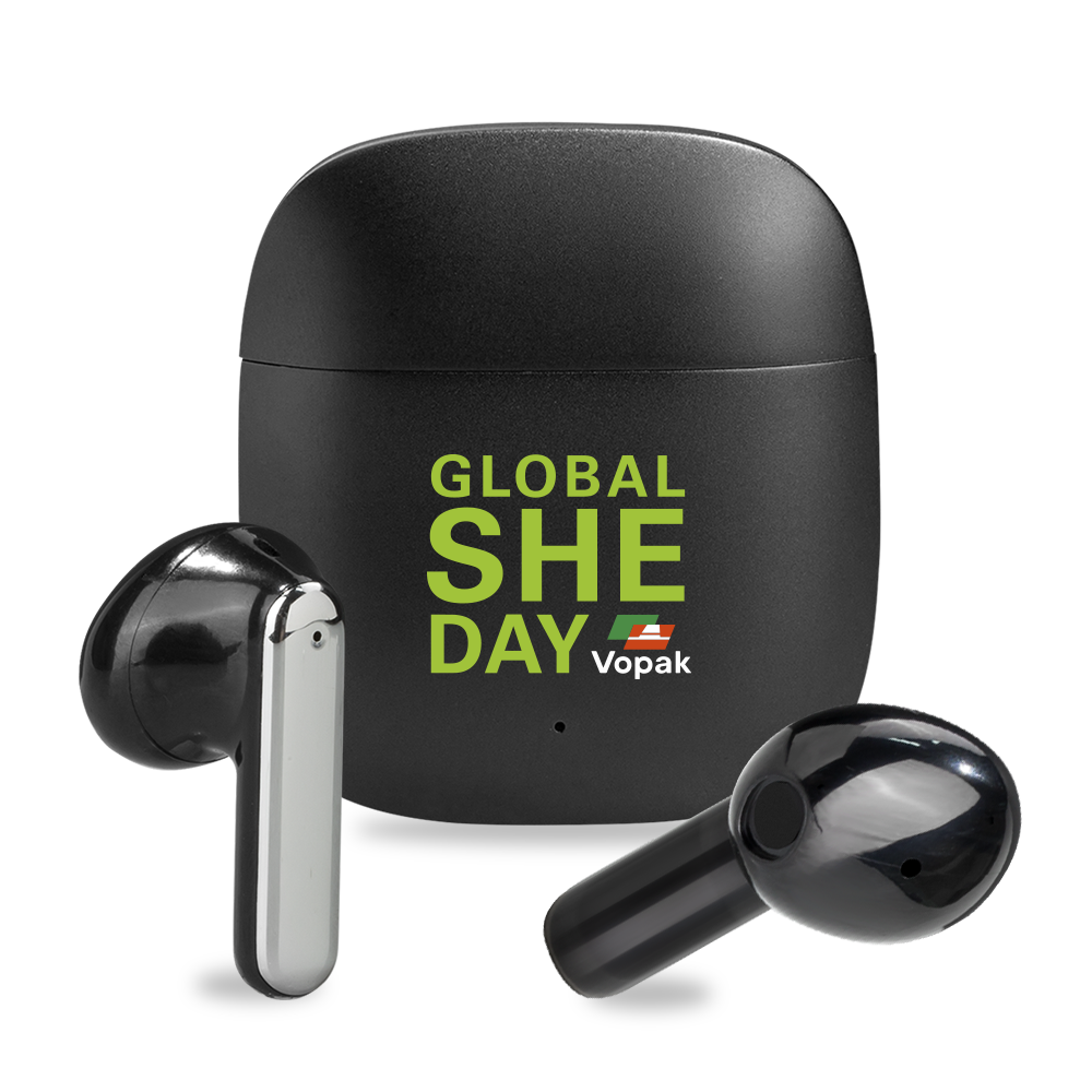Black Metal Bluetooth Wireless Earbuds 4