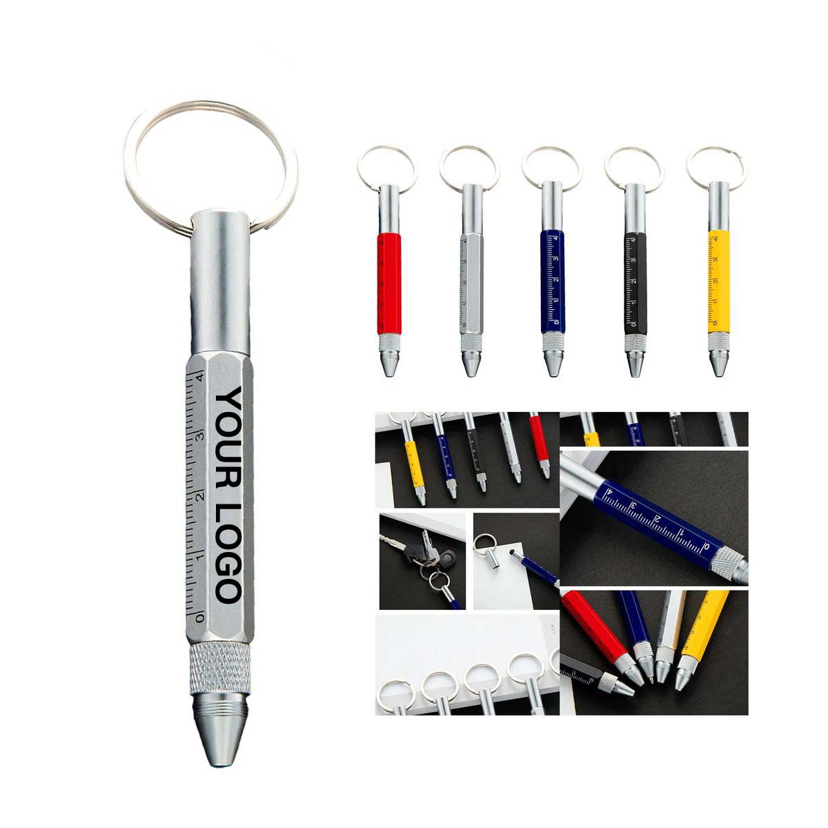 Compact Pen Keychain with Screwdriver and Stylus 5