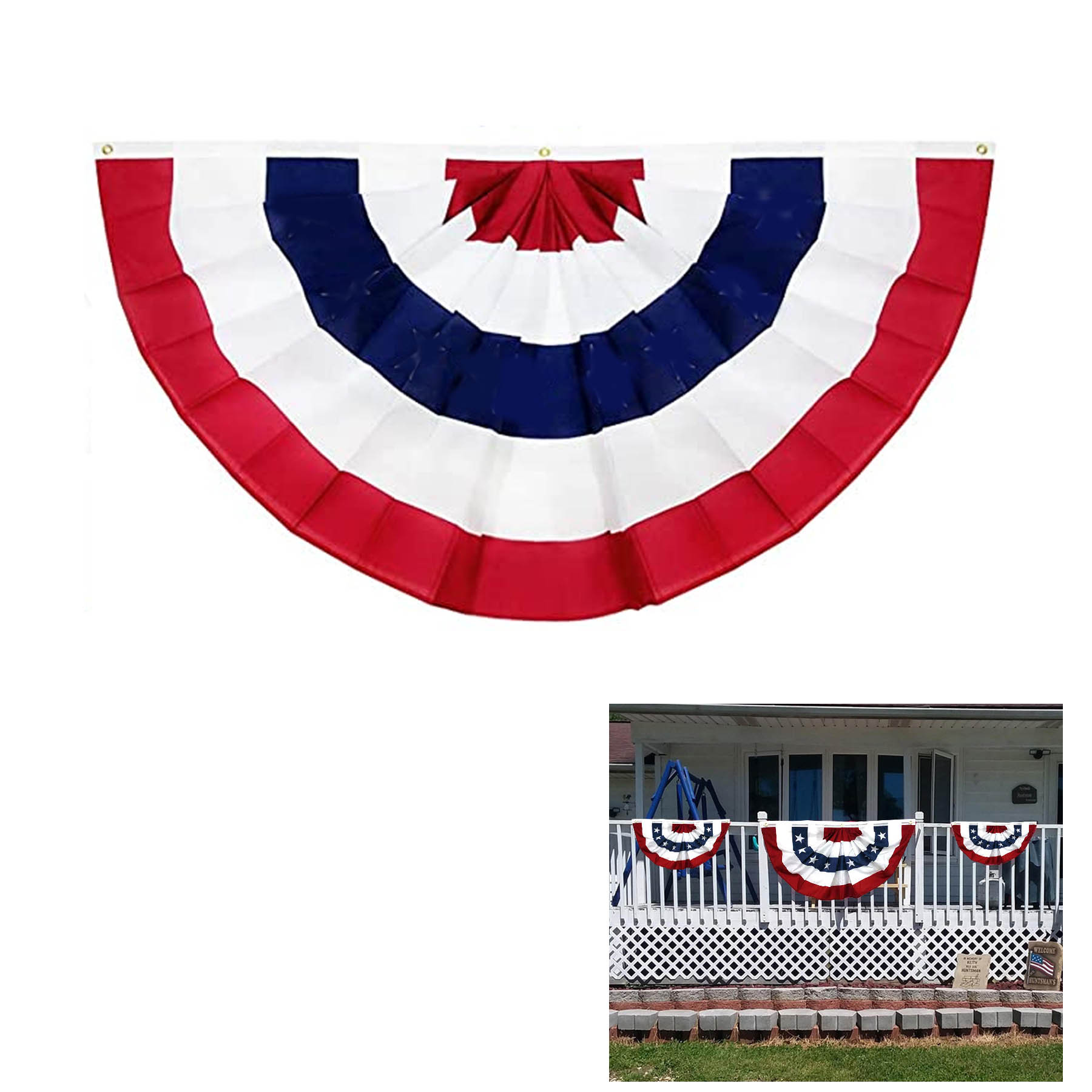 3' x 1.4'Pleated Fan Bunting Flag 2