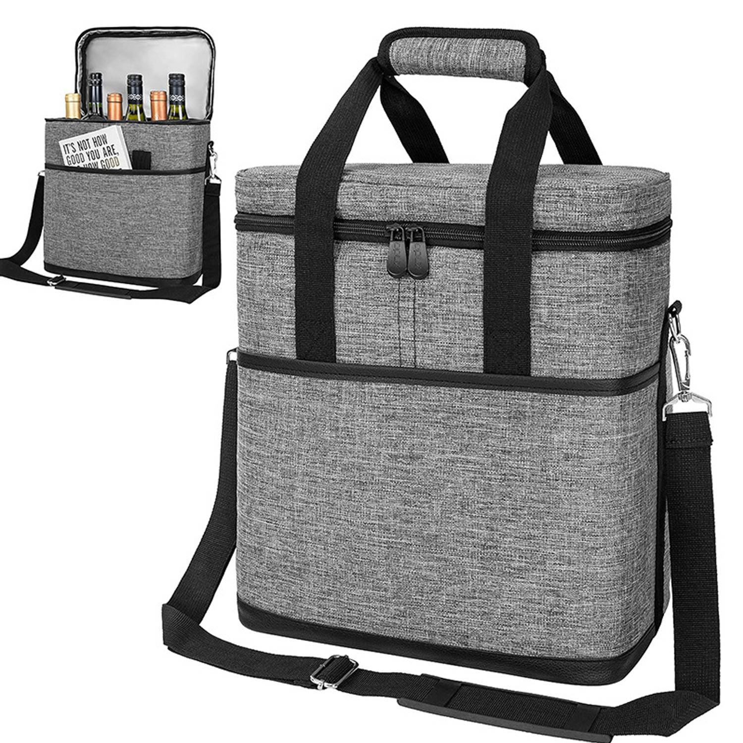 6 Wine Bottle Carrier Tote-Insulated Padded 4