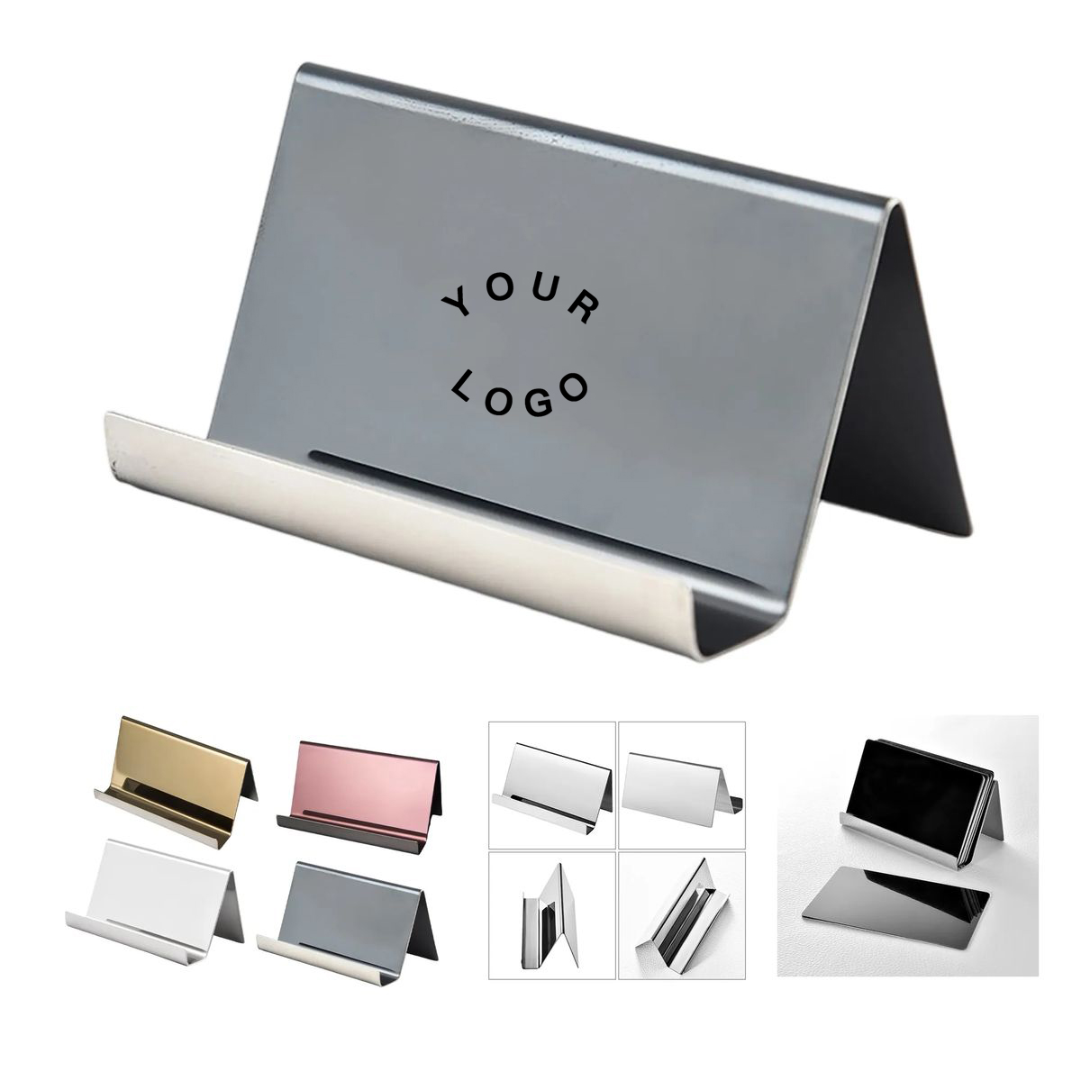 Stainless Steel Desktop Card Holder with Laser Engraving 2