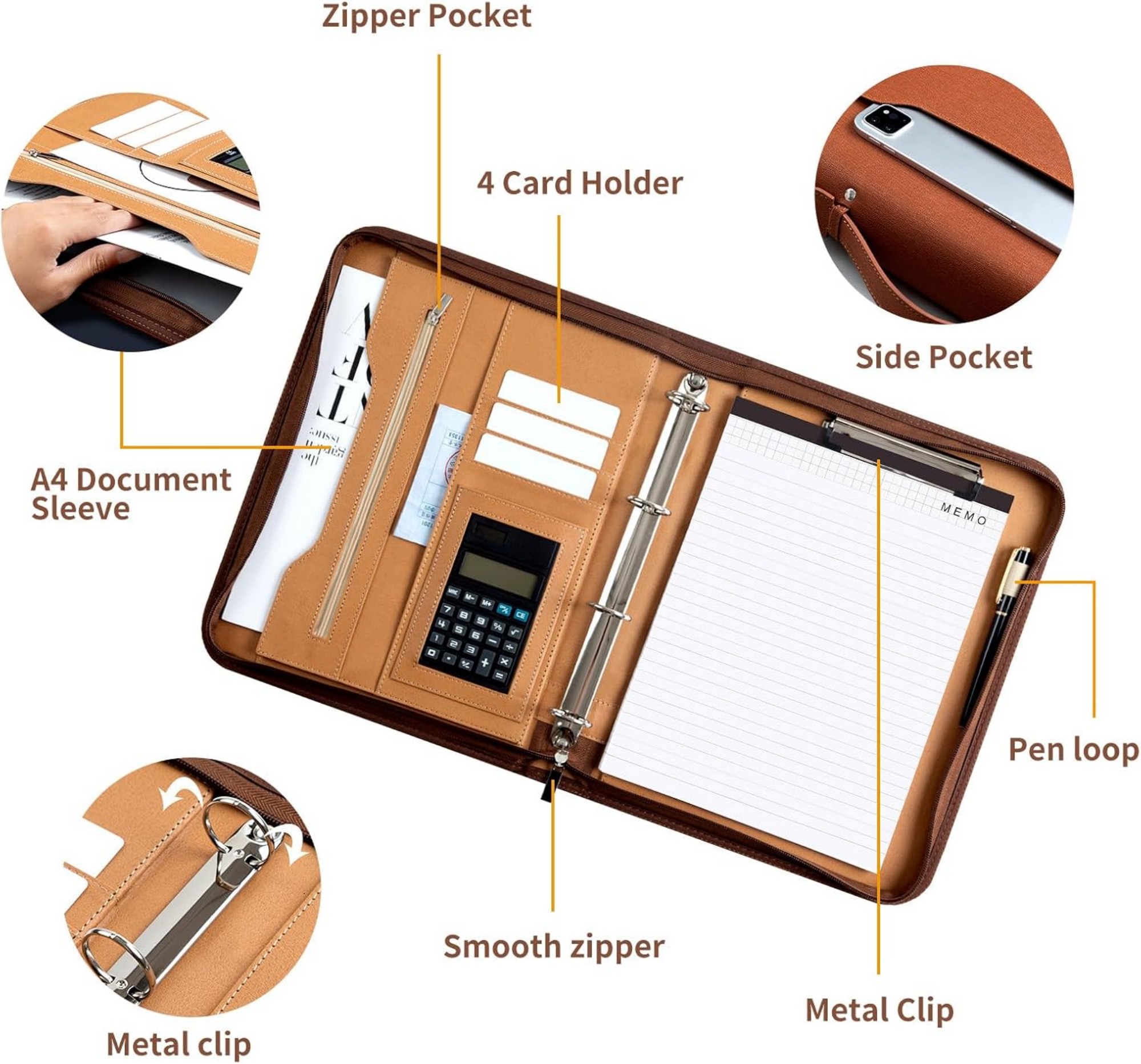 Padfolio With Zippered All-in-One 2