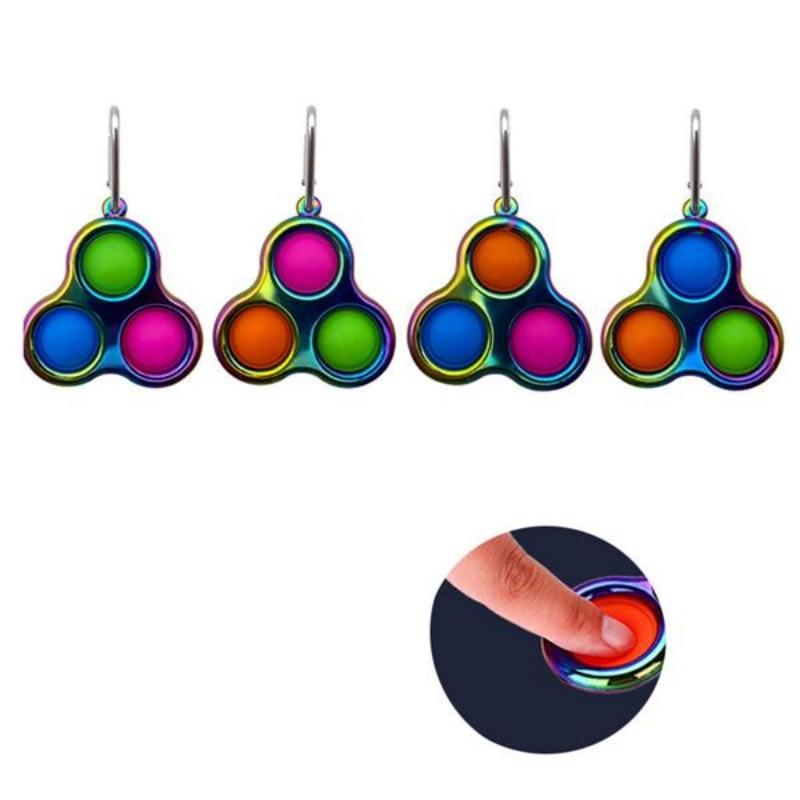Hangable Three Bubbles Push Pop Fidget Toys w/Carabiner 3