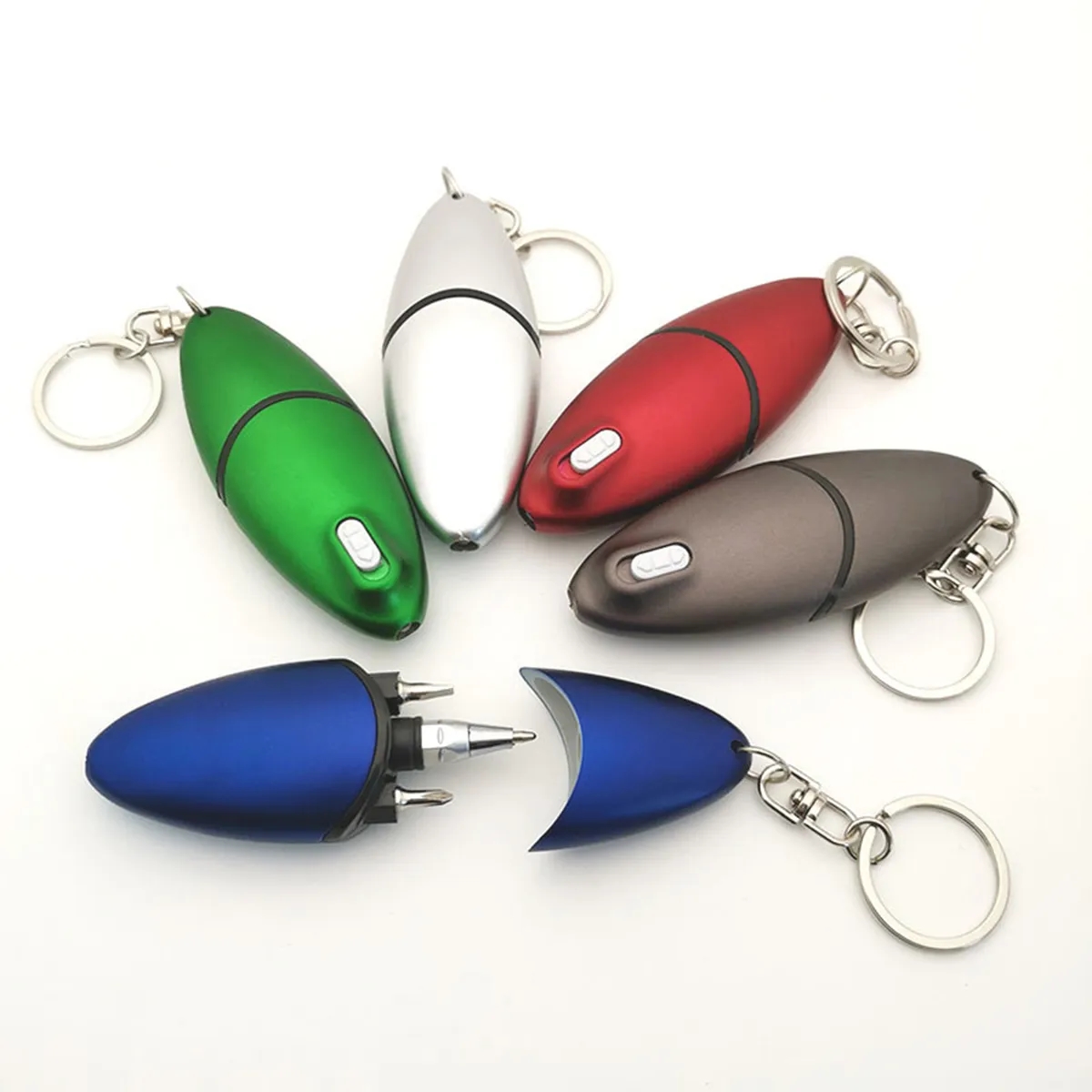 Multi Tool Keychain With Ballpoint Pen Led Screwdriver 2