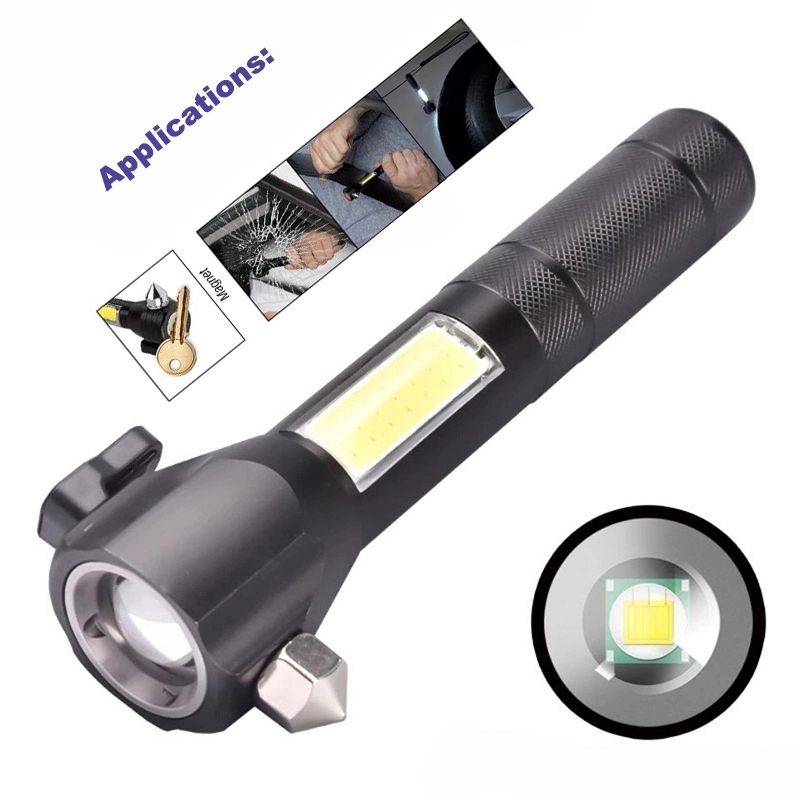 Rechargeable Cob Flashlight/Safety Tool 3