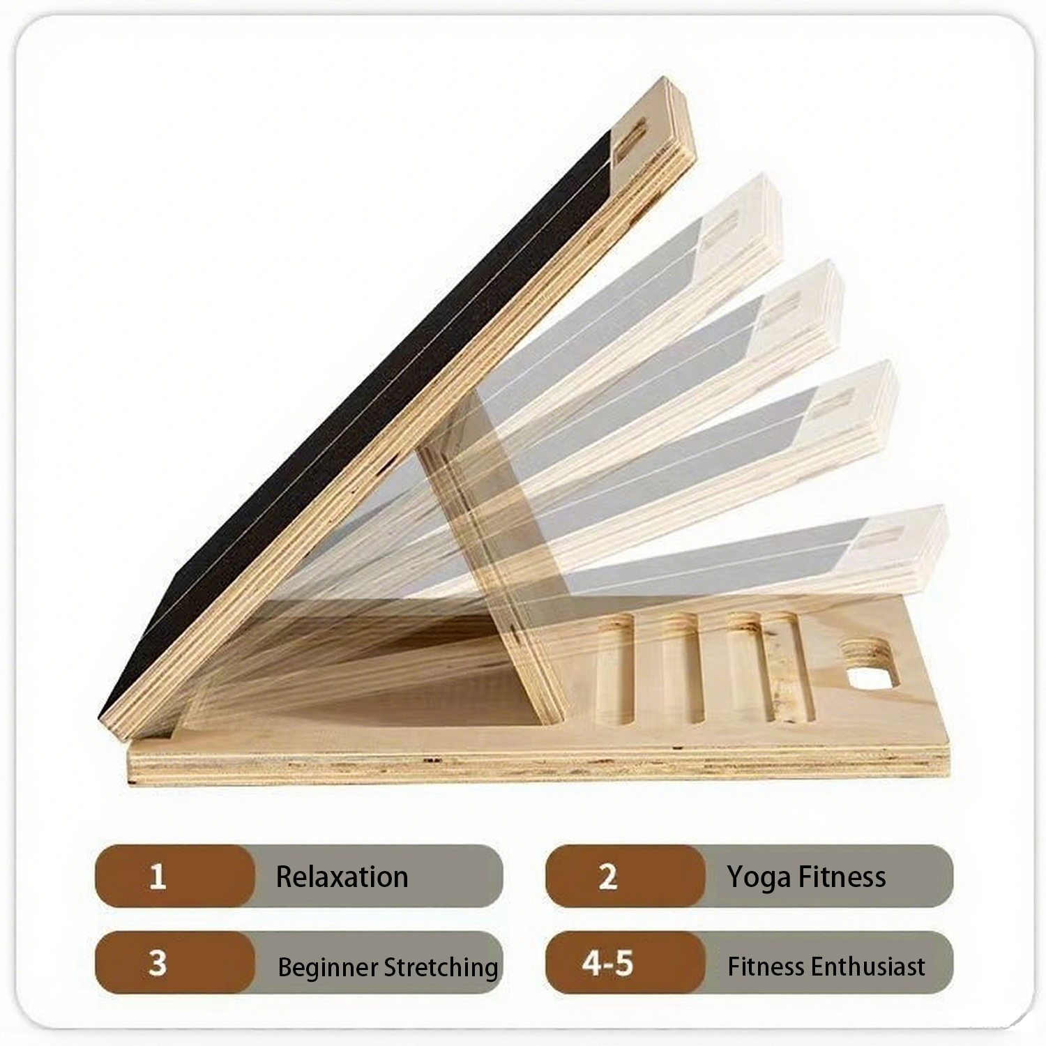 Portable Calf Stretching Squats Wooden Slant Board 8