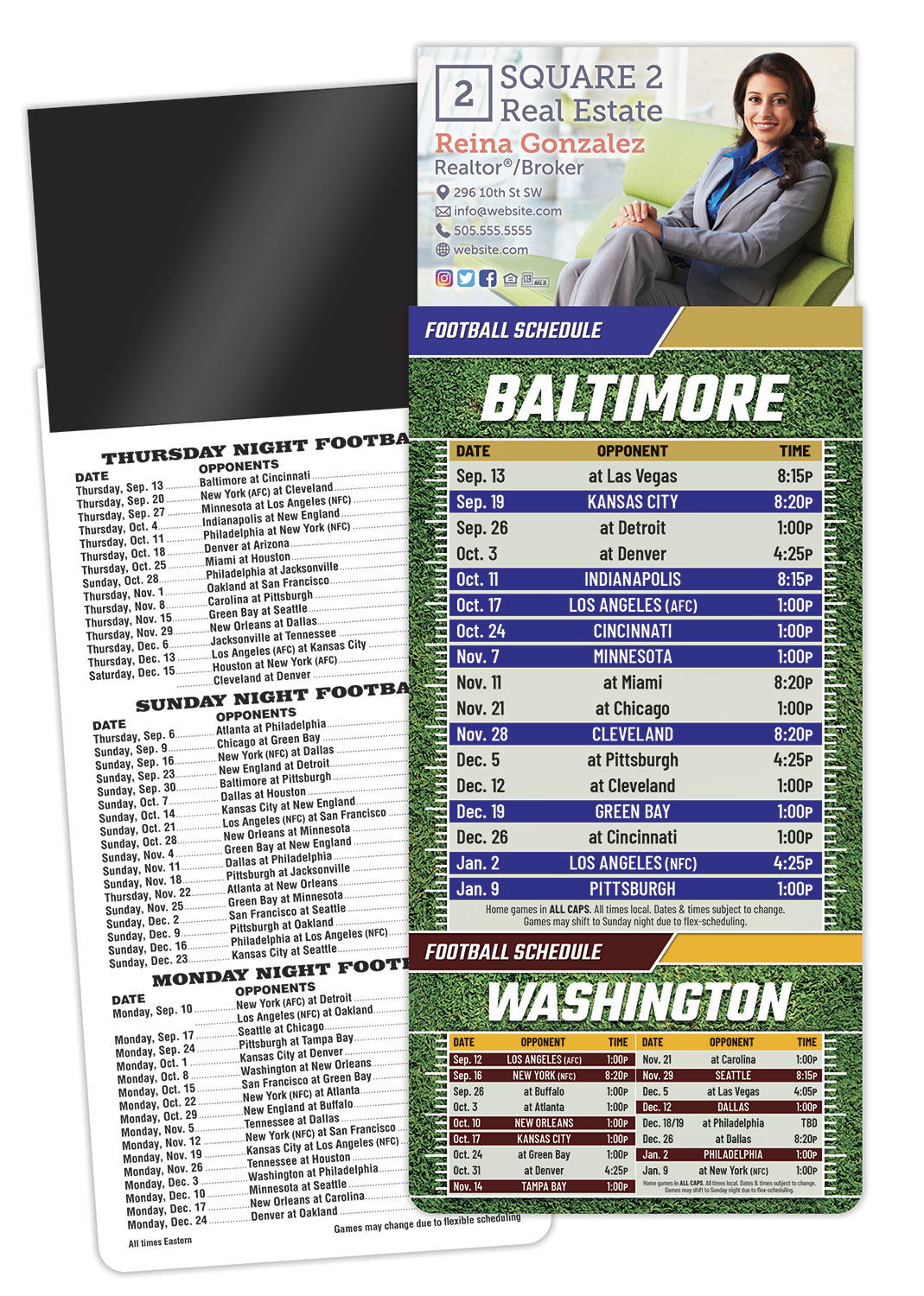 Magna-Card Business Card Magnet Football Schedules (3.5x9) 1