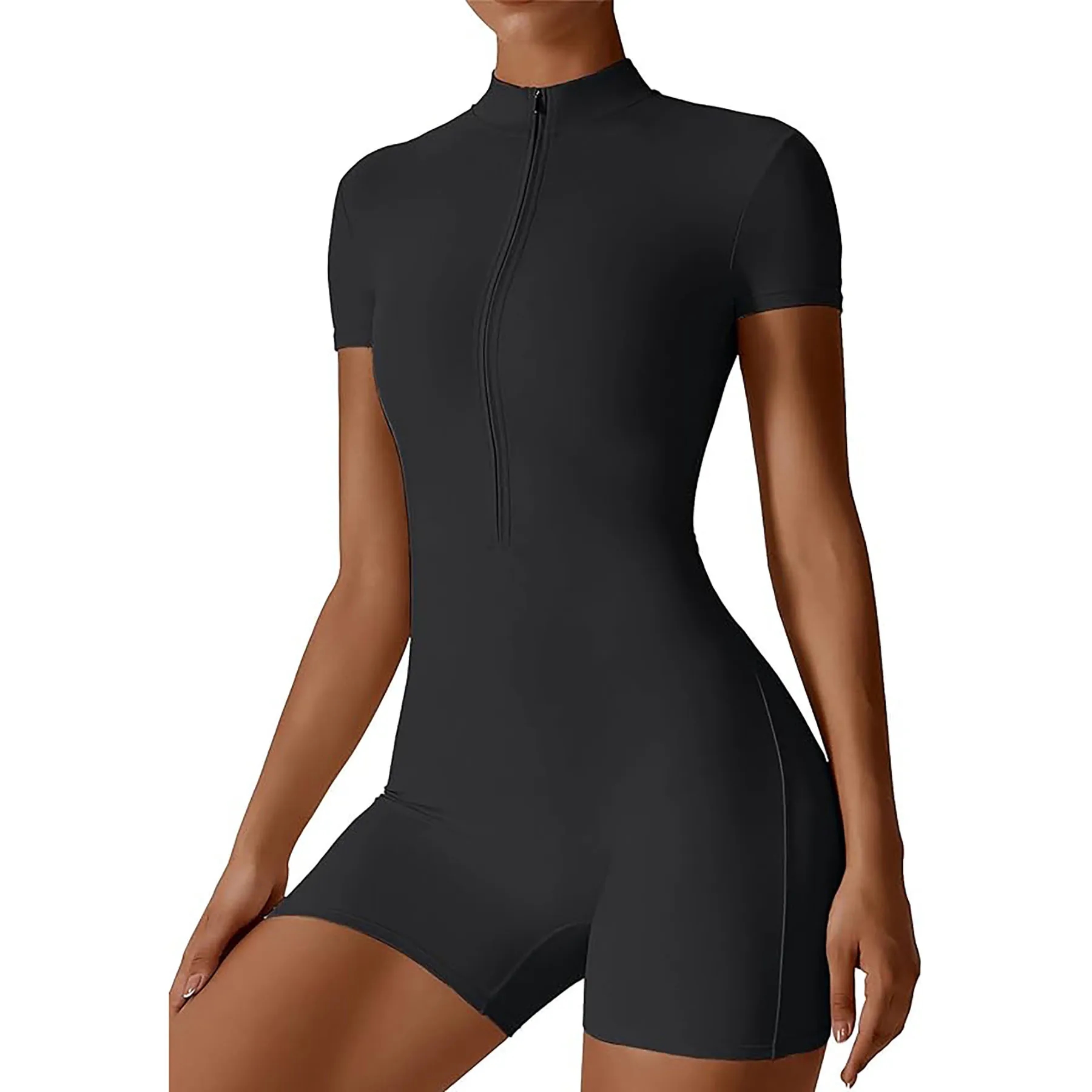 Zip Up Short Sleeve Jumpsuit 8