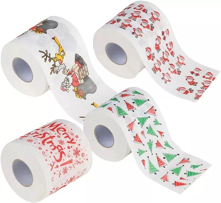 Custom Merry Christmas Pattern Toilet Paper Roll 5