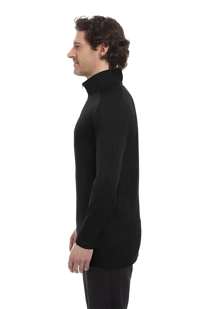 MENS WICKING SOLID 1/4 ZIP LS PULLOVER 24