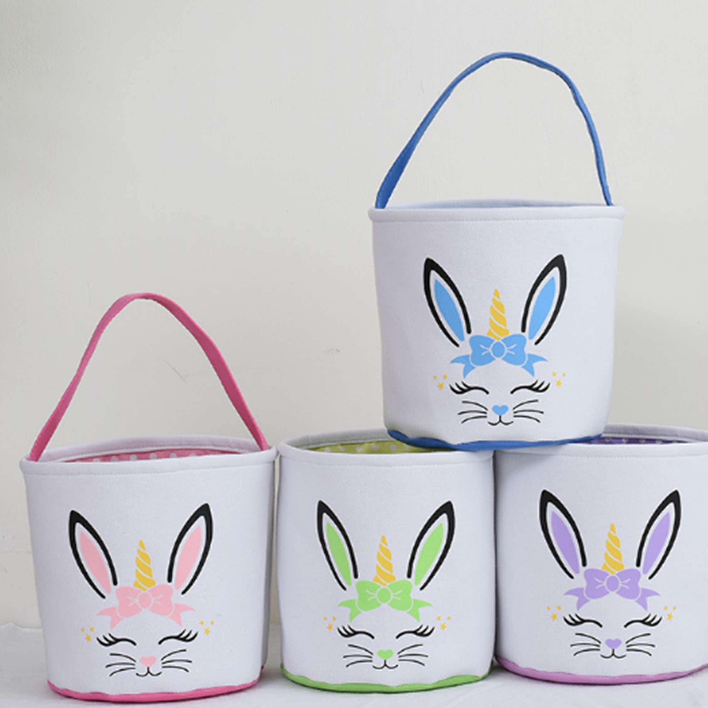 Easter Bunny Basket Egg Bags for Kids, custom tote bag with logo imprint 5