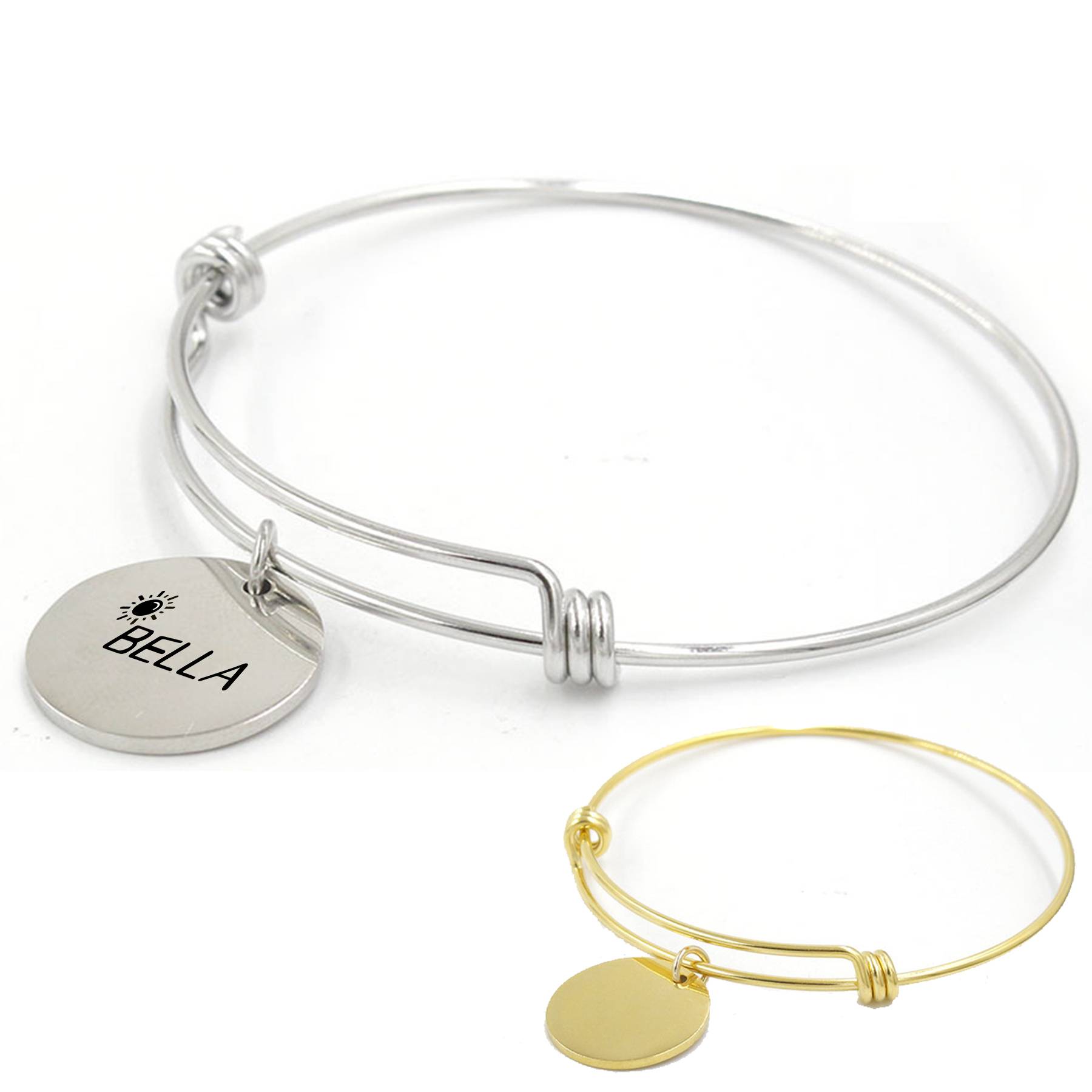 Stainless Steel Simple small disc ring bracelet