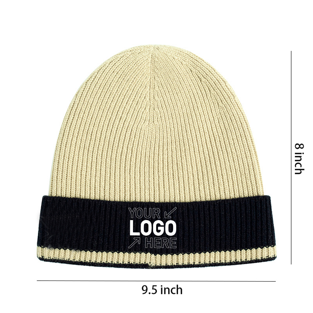 Hat women's winter ear protection foldable knitted hat 4
