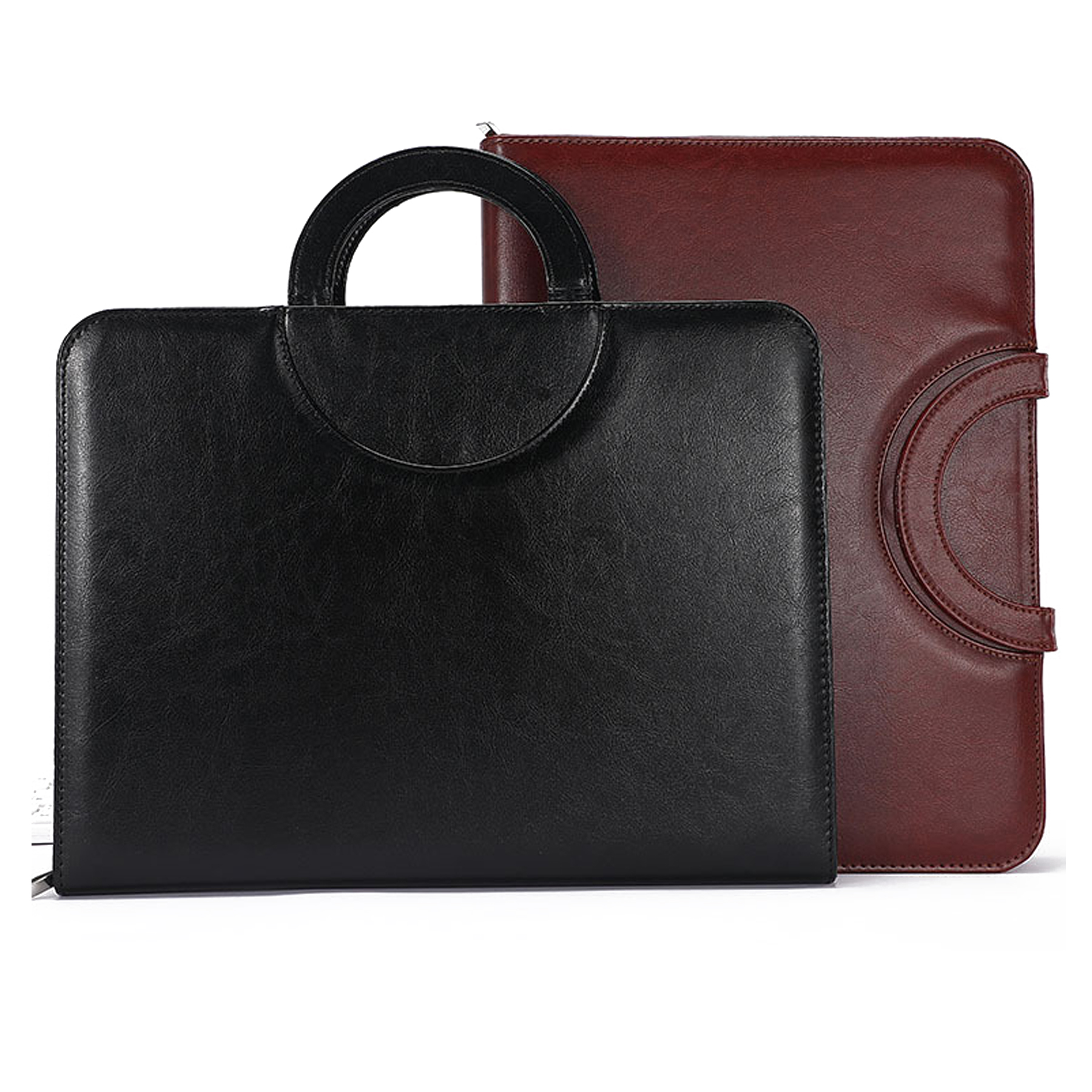 Leather Portfolio Organizer with Handle and Clipboard 7
