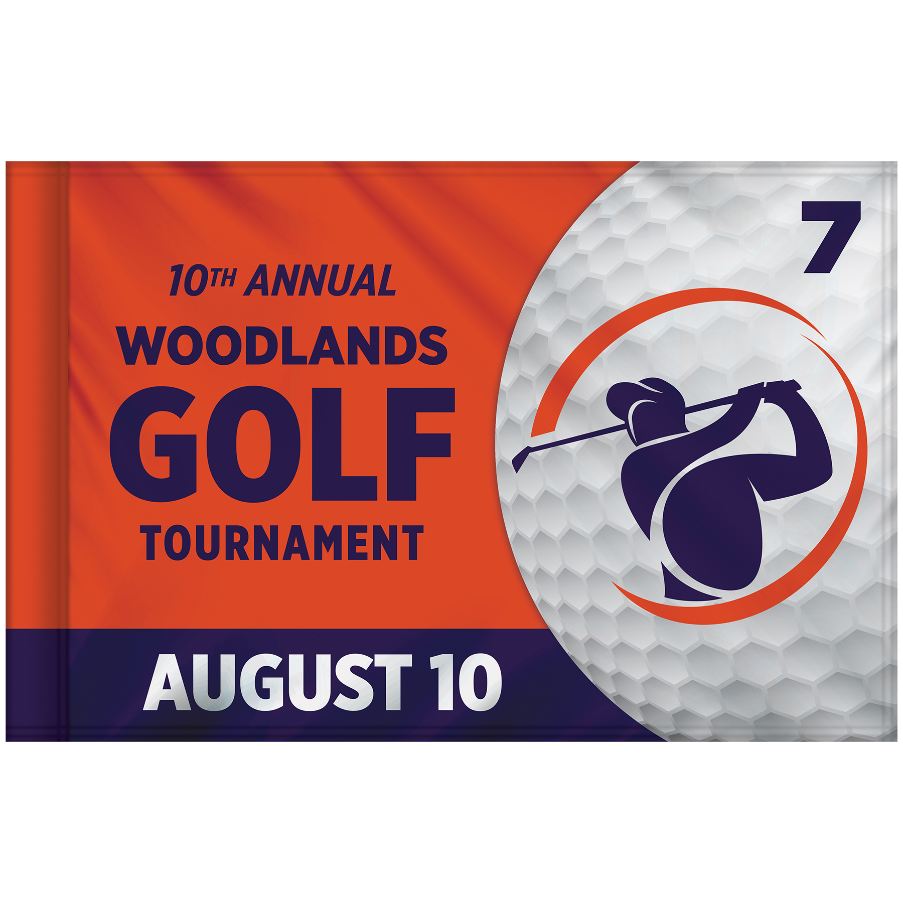 48 - Hour 14" x 20" Single Reverse Golf Flag with Tube 16