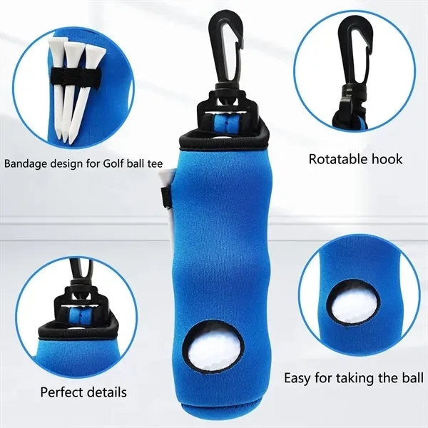 Golf Ball & Tee Holder Bag - Portable Carry Case 16