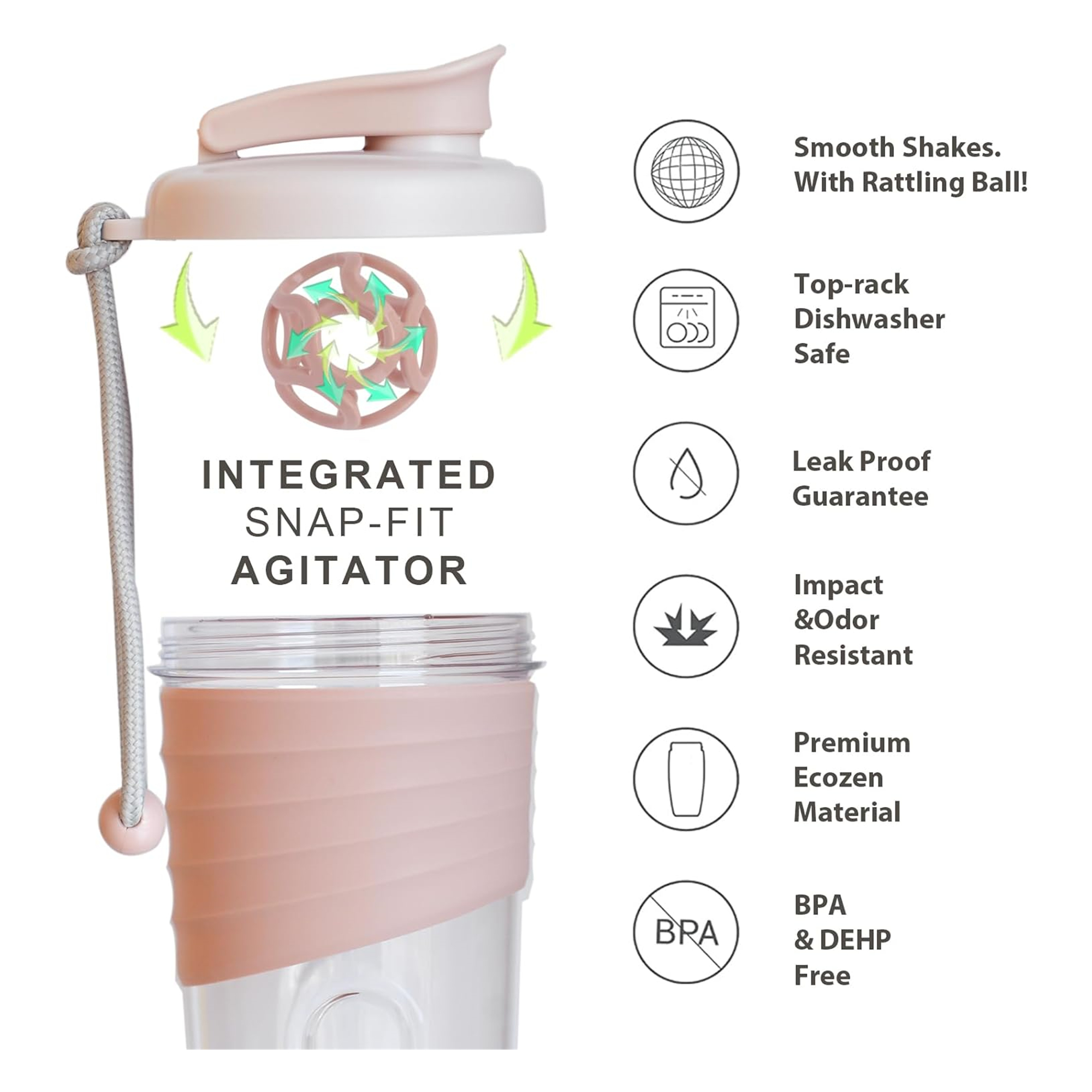 Shaker Bottle For Protein Mixes 24 oz 4