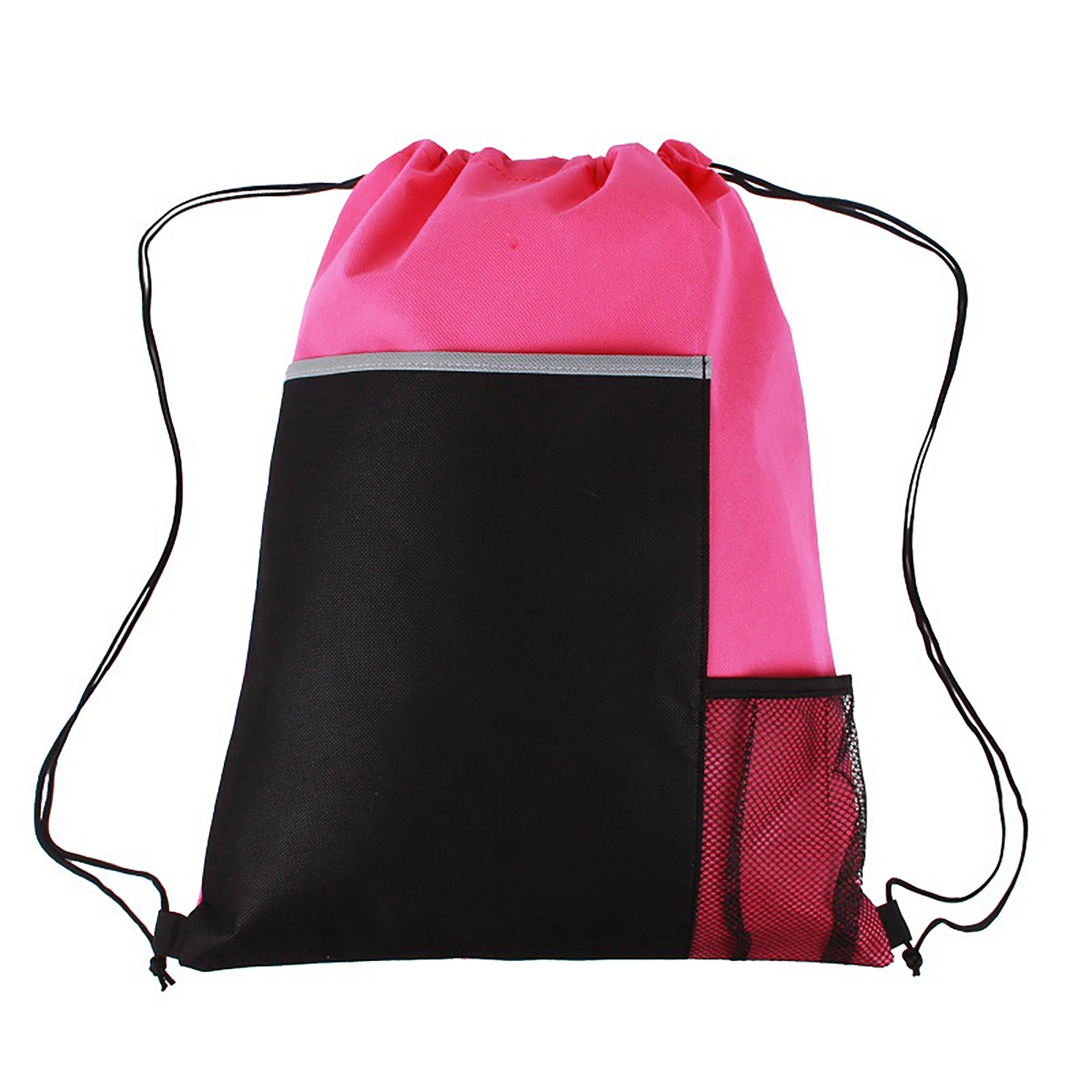 Mesh Pocket Sports Drawstring Backpack Bag 17