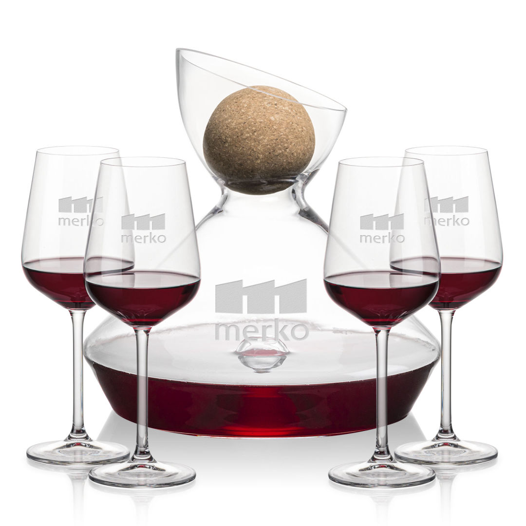 Woodbury Carafe w/Cork Stopper & Elderwood Wine 4