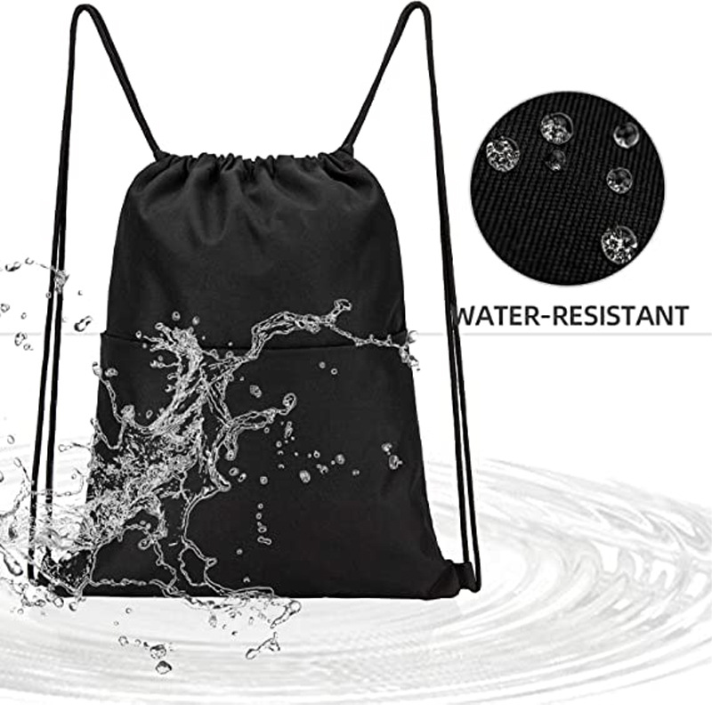 Drawstring Backpack with pocket 3