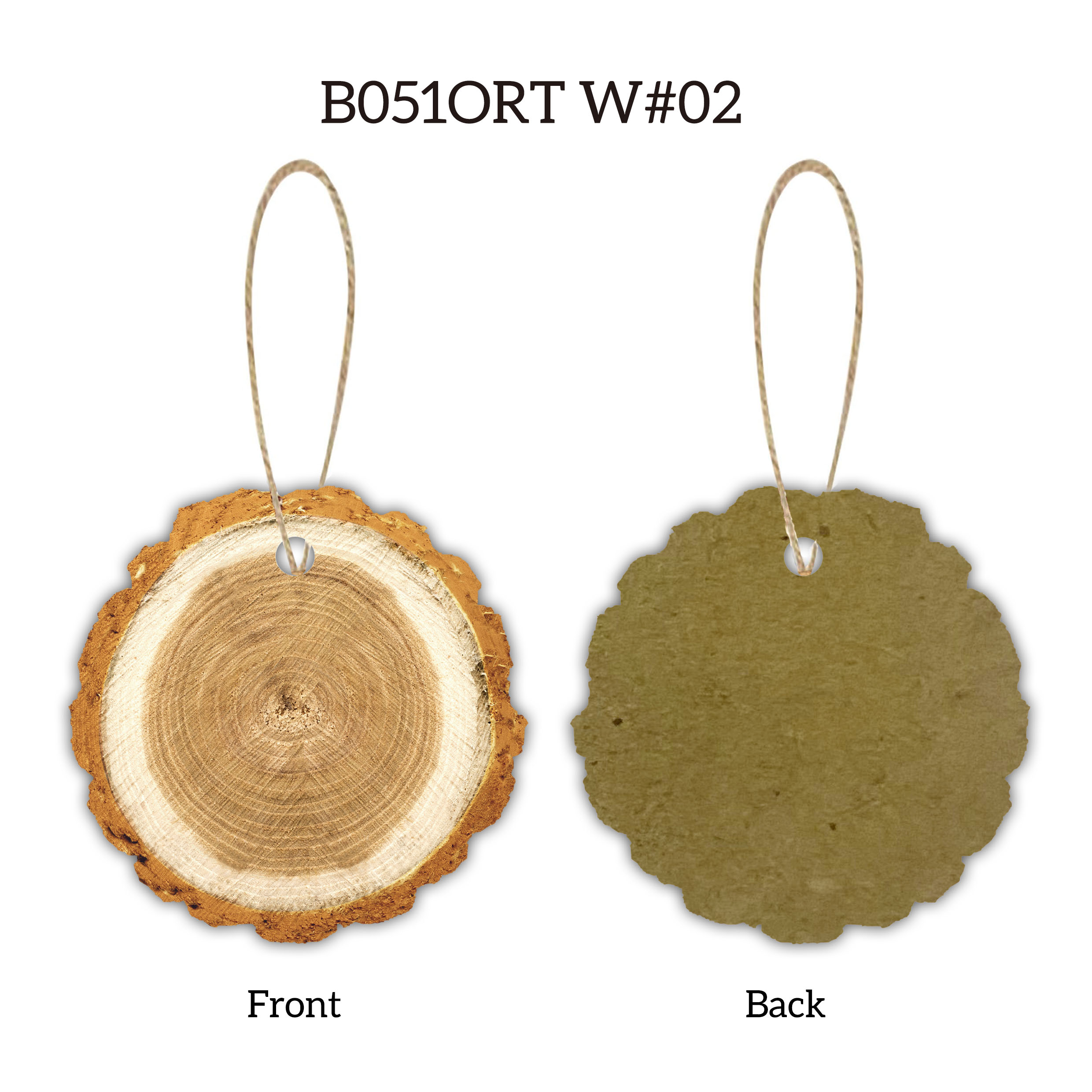 2" Full Color Christmas Ornament - Trunk w/ hemp rope 8