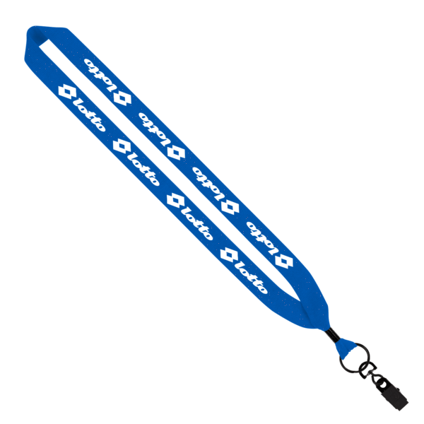 1" Cotton Lanyard with Metal Crimp & Metal Bulldog Clip 3