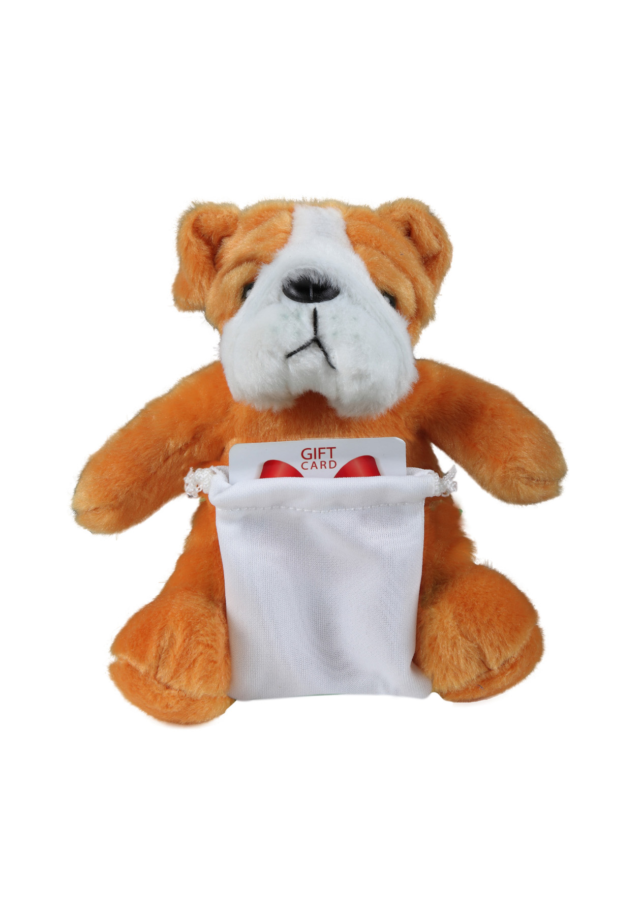 soft plush Bulldog with gift card sack 5