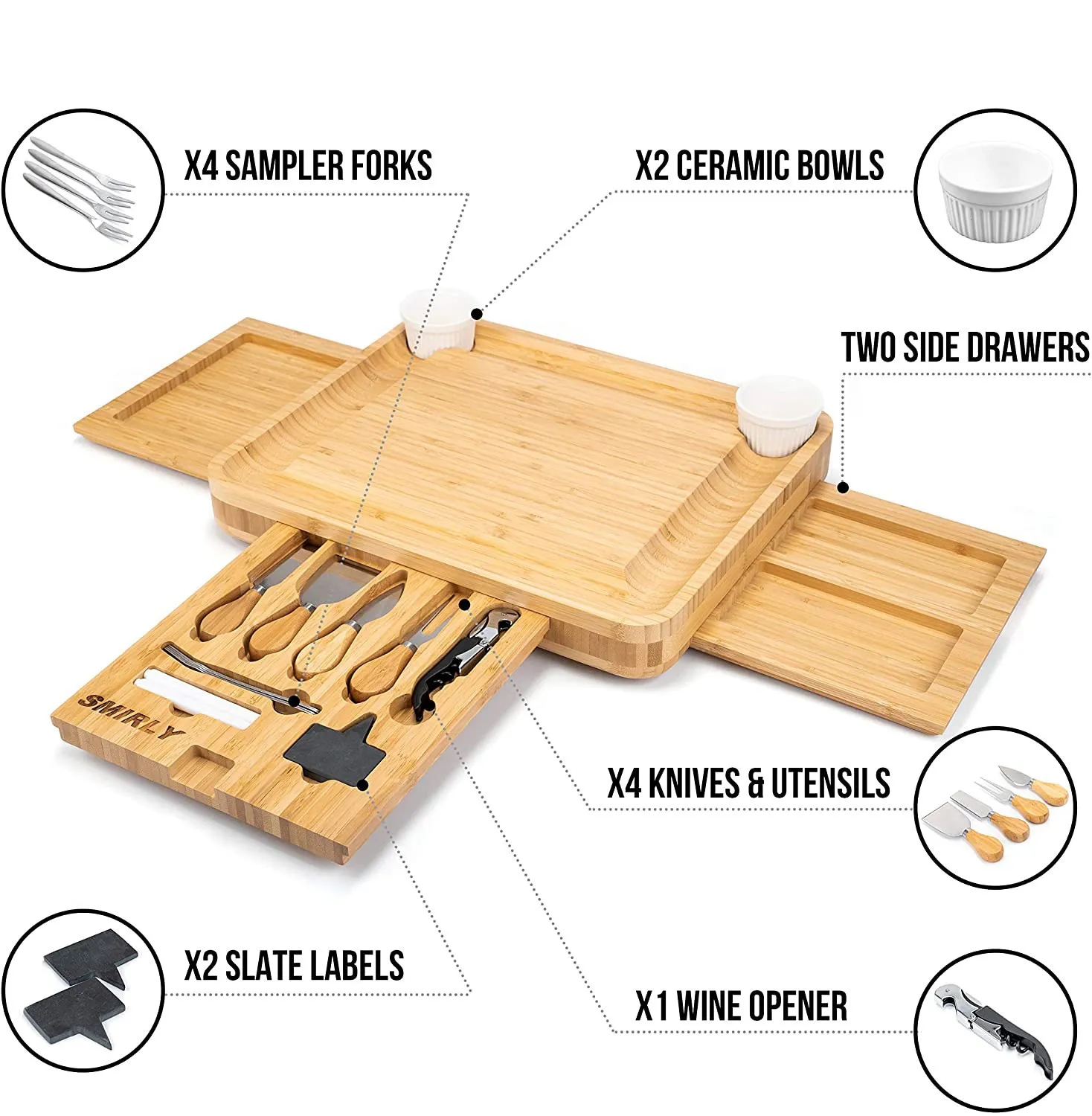 Bamboo Large Charcuterie Board Set 3