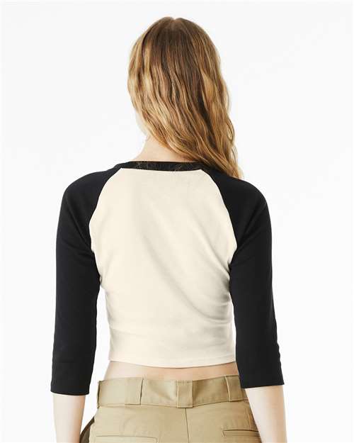 Women's Micro Rib Three-Quarter Raglan Sleeve Baby Tee - 1200 50