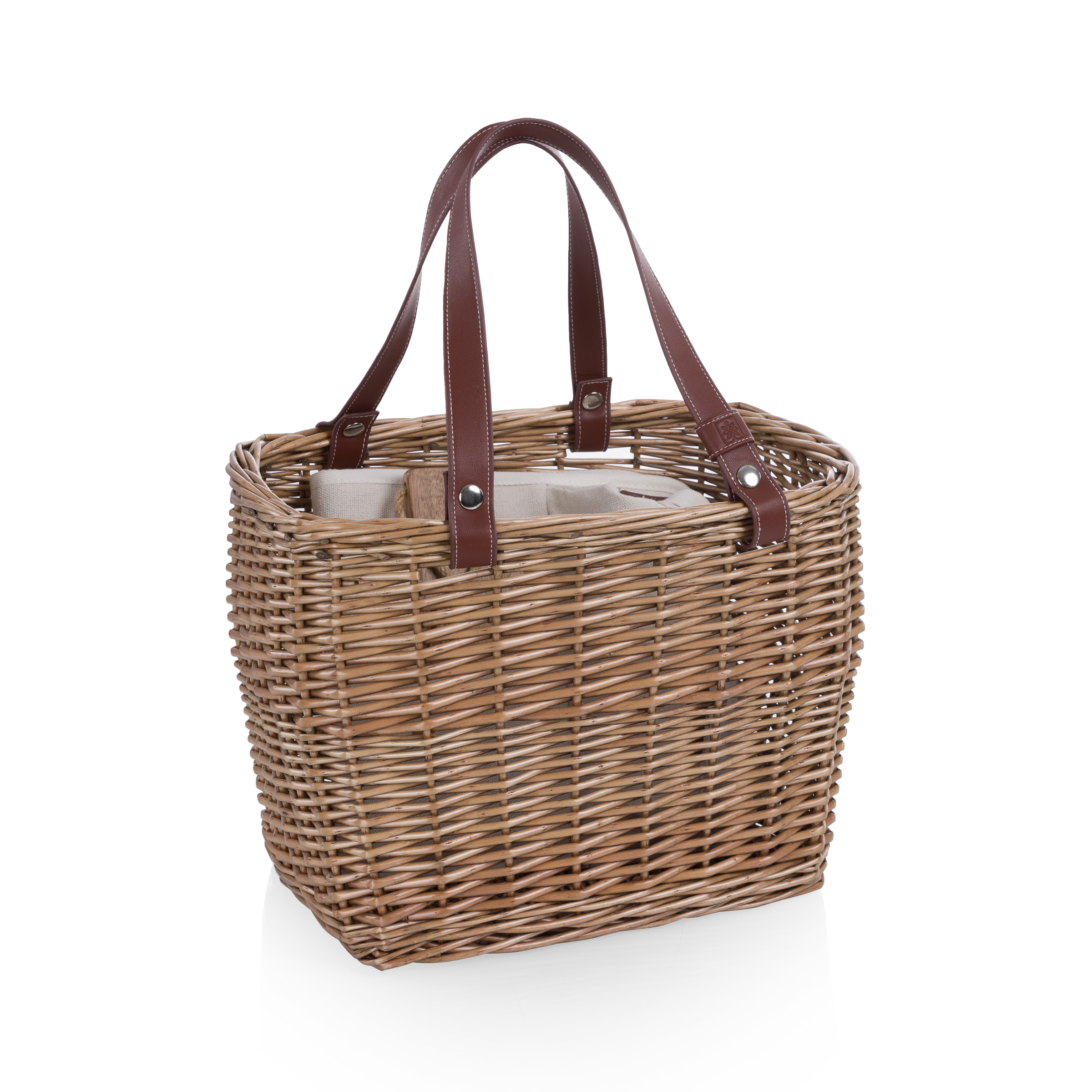 Terrabella Earth Friendly Handwoven Picnic Basket Set for 2 3