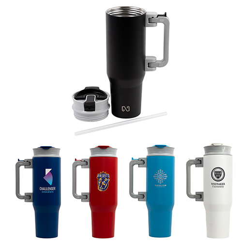 NAYAD® Genesis 40 oz Stainless Steel Double-Wall Vacuum Insulated Mug with Foldable Handle 27