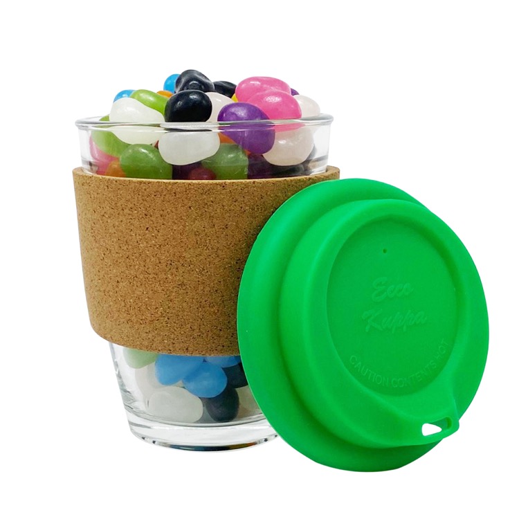 Jelly Bean In Cork Band Glass Coffee Cup 14