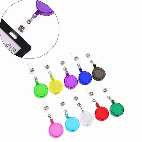 PU ID Credit Card with Retractable Badge Holder Reel Clip 6
