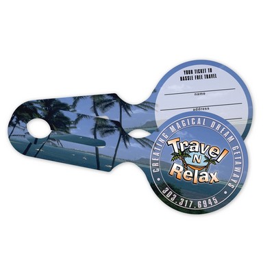 All-in-One Luggage Tags, Full-Color 3.5"x8.25" circle 3.5" 1