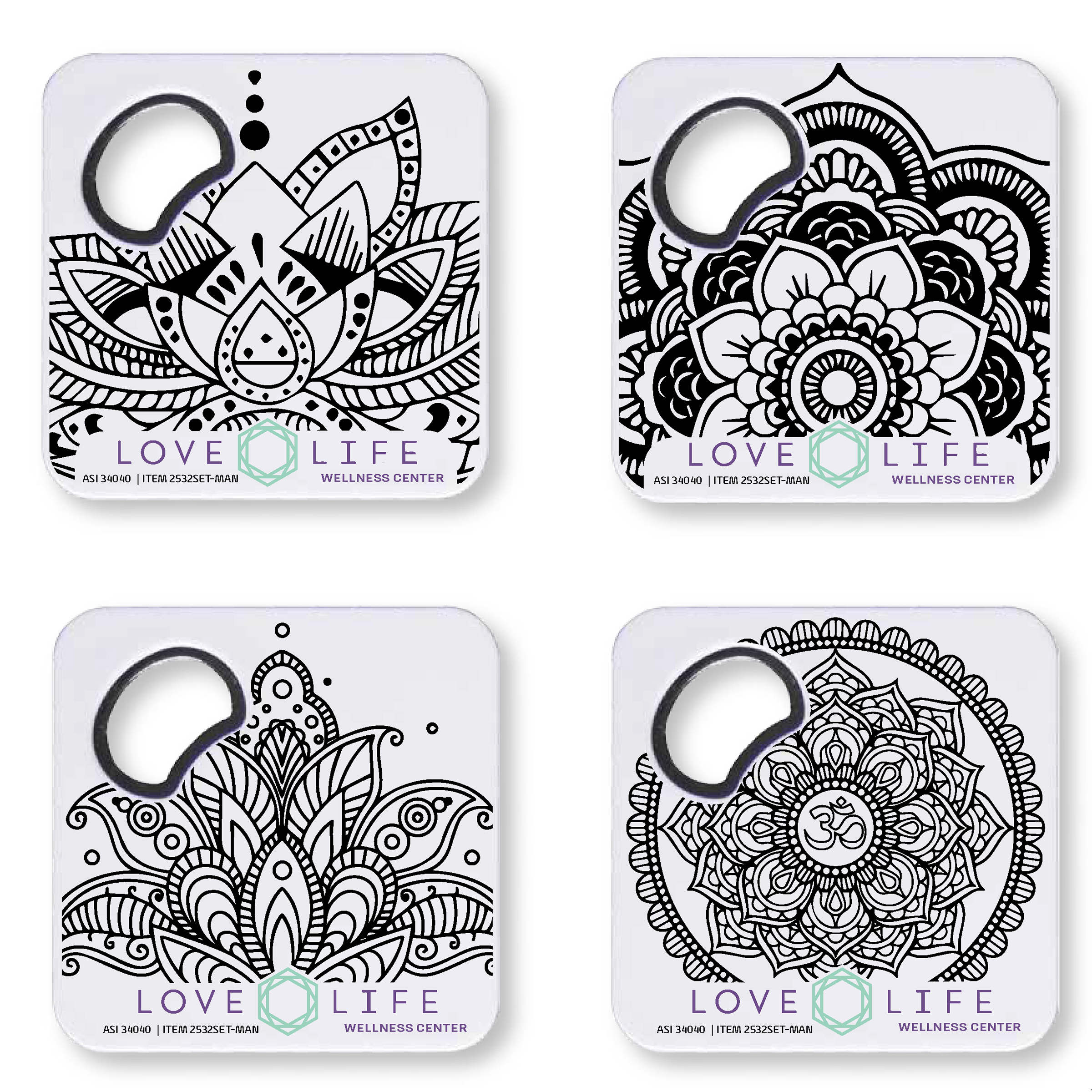 Magnetic Coaster With Bottle Opener Set