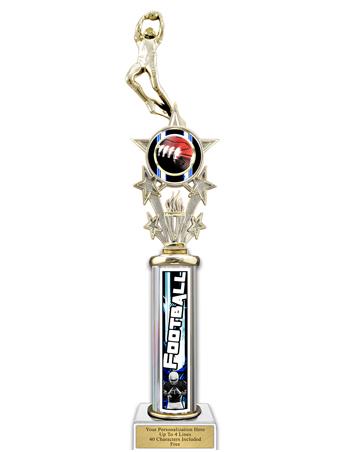 Trophy, 18" Action Matrix Blue Football 1 column s 1