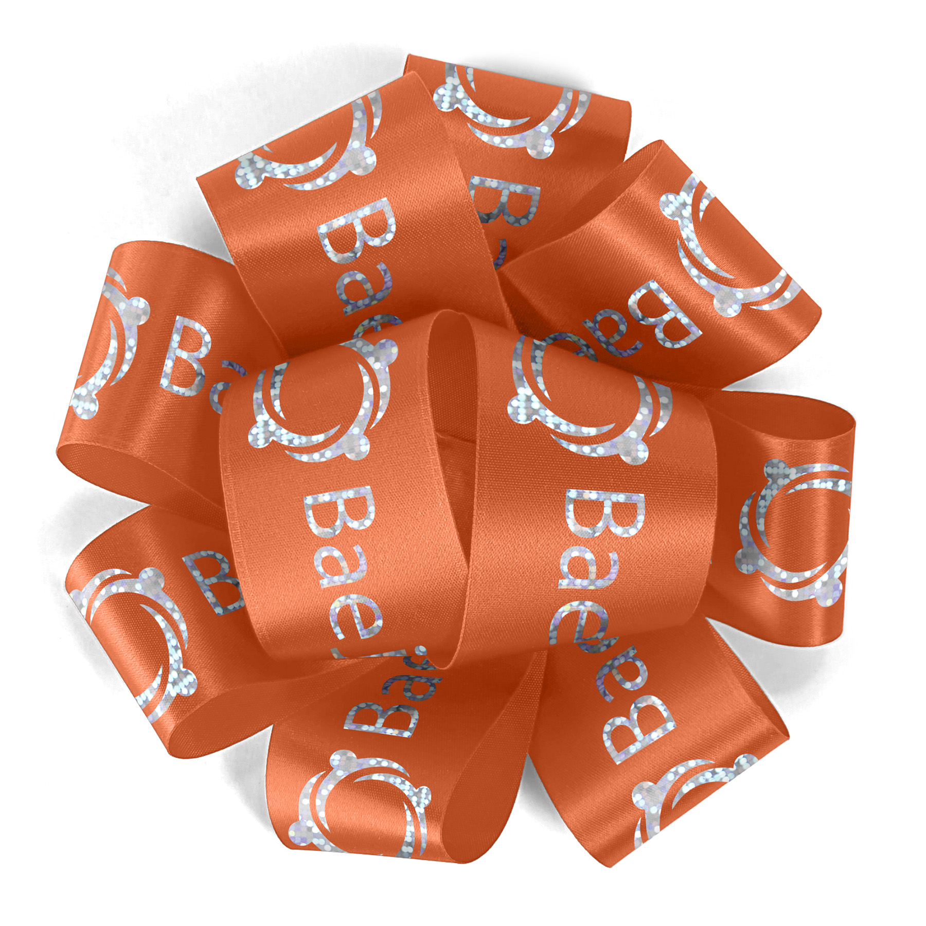 1 1/2" Badge Satin Bow - Foil Print